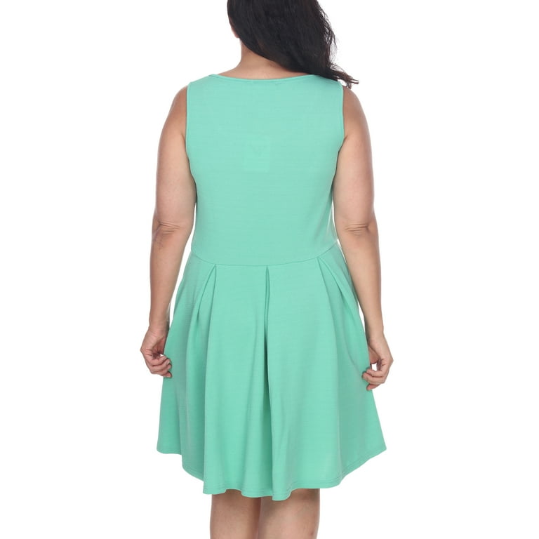 White flare top dress plus size