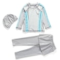 thumbnail image 6 of LYMAYTER Kids Baby Girl's Three-Piece Swimsuits Toddler UPF50+ Rash Guard Bathing Suit Long Sleeve Beach Sun Protection Swimwear with Hat 2-14Y, 6 of 11