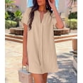 thumbnail image 3 of Women's Swimsuit Cover Up Shirt V Neck Short Sleeve Bathing Suit Coverups Summer Beach Cover Ups, 3 of 9