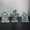 thumbnail image 4 of JIhuahe Set of 3 Resin Tombstones for Spooky Cemetery Decor, Halloween Grave Markers for Outdoor Yard Meadow Decorations, Gothic Garden Ornaments, 4 of 6