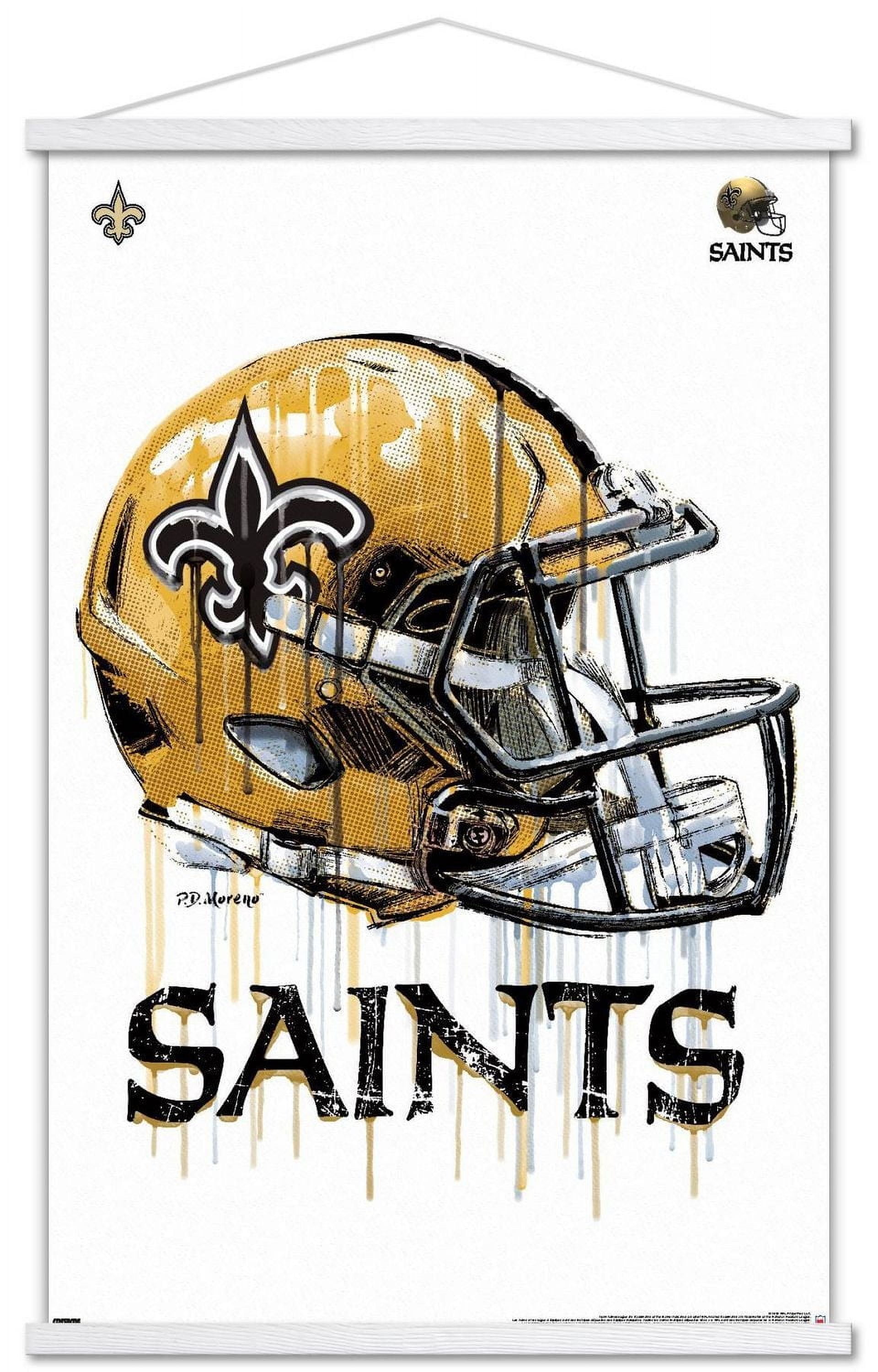 NFL New Orleans Saints - Drip Helmet 20 Wall Poster, 22.375" x 34"