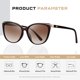 thumbnail image 4 of Gafas de sol Colrea Trendy Cat Eye CL22017 para Mujeres, color marrón, 4 of 6