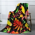 thumbnail image 3 of XMXT Flannel Warm Throw Blanket, Colorful Plant Leaves Bedroom Decor Blankets for Bed Couch Living Room, 50 x 70 inches, 3 of 9