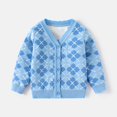thumbnail image 2 of GigrtiJin Toddler Kids Cardigan Sweater Baby Girls Boys Plaid Floral Print Knit Sweaters Button Fall Sweater Coat, 2 of 9