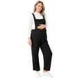 thumbnail image 4 of Pimfylm Pregnancy Trousers For Women Winter Women's Maternity Pants Over The Belly Wide Leg Casual Palazzo Beach Pants Comfy Pregnancy Trousers Black,Size for 11-12 Years, 4 of 9