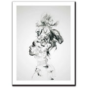 Crday Black and White Abstract Boy Painting Core Home Decoration Painting Home Decor 5070cm