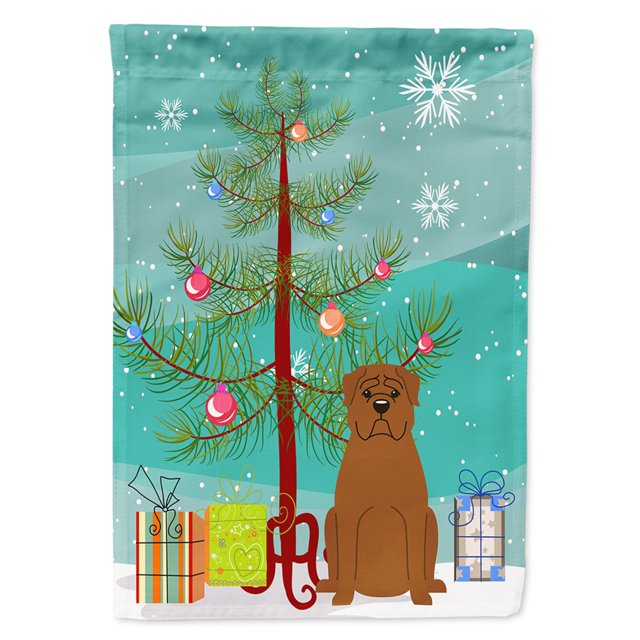 "Treasures BB4198CHF Merry Christmas Tree Dogo de Boudreaux Canvas House Flag, Large, Multicolor" Caroline's Treasures BB4198CHF