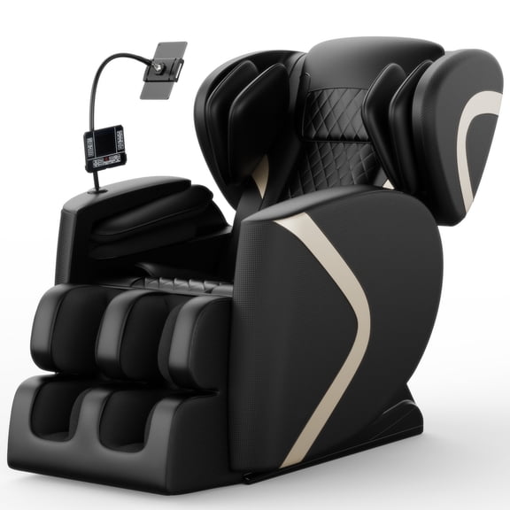 BILITOK Zero Gravity Full Body Massage Chair Recliner Includes Heating, Airbags, Bluetooth Speaker, Foot Roller, and Touch Screen Black