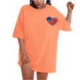 thumbnail image 1 of Fiudx Ofertas Flash Artículos En Oferta Camiseta de Manga Corta con Cuello Redondo y Estampado Informal En La Parte Delantera y Trasera Del Día de La Independencia para Mujer, 1 of 5