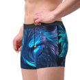 thumbnail image 2 of Pofeuu Futuristic Blue Light Wolf Print Men’s Boxer Briefs, Moisture-Wicking Underwear, Regular,Trunk-Large, 2 of 5