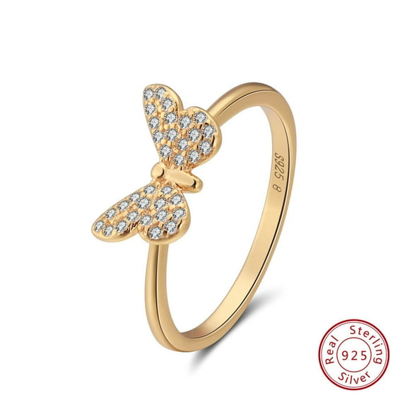 Butterfly zircon ring