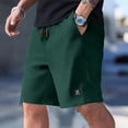thumbnail image 5 of BRANROY Men's Casual Shorts Summer Corn Pattern Textured Classic Fit Drawstring Waist Soft Breathable Retro Style Daily,Dark Green 4XL, 5 of 5