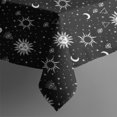 thumbnail image 6 of Black Sun Moon Star Pattern Rectangle Tablecloth 60"x120",Waterproof Polyester Rectangle Table Cloth, Wipeable Spillproof Polyester Tablecloth for Dining, Camping, Indoor and Outdoor, 6 of 6