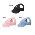 thumbnail image 2 of Adjustable Cat Dog Travel Visor Hat Ear Holes Pet Baseball Hat Sun Cap BLACK S, 2 of 8