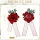 thumbnail image 2 of Uxcell 2 Pcs Corsage de Muñeca de Flores Rojas, Pulseras de Flores Artificiales para Boda Novia Novio Ceremonia Aniversario Baile Fiesta, 2 of 6