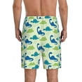 thumbnail image 3 of Bixox Men's Cute Dinosaur Blue Green printed lightweight casual shorts, soft sleep shorts with pockets., 3 of 7