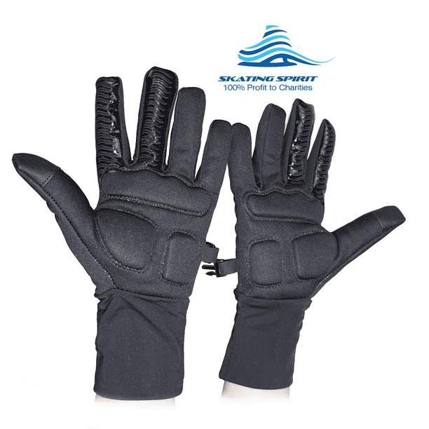 Padded Skating Gloves Warm Water Resistant Gel Pad Protection