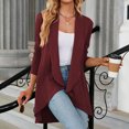 thumbnail image 1 of Cárdigan Ligero Cárdigan ligero para mujer Estilo informal Cárdigan de verano Traje de vacaciones irregular Cgtredaw Vino Tinto Xl para Mujer, 1 of 7