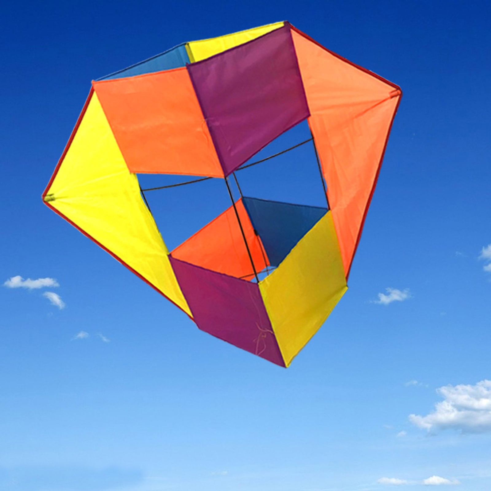 3D Stereo Huge Kite Big Cube Box Kite Tear Resistance Outdoor Sports Game Easy to Fly Soft Kite Single Line