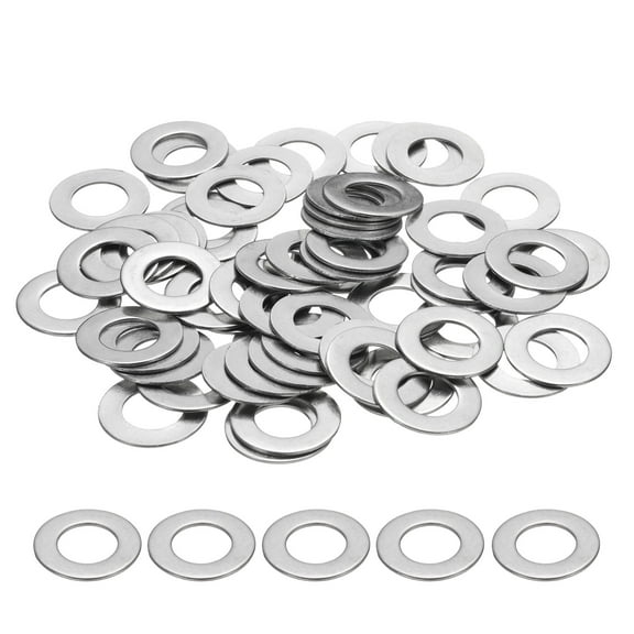 M12 Flat Washer for Screw, 60Pcs 304 Stainless Steel Washers 12MM ID x 24MM OD x 1MM Thick(Silver Tone)