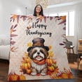thumbnail image 2 of Happy Thanksgiving Shih Tzu Welcome Thankful Fall Autumn Pumpkin Quilt Blanket Lion Dog Lover Gifts Cozy Comforter Throw Blanket - 02021, 2 of 5