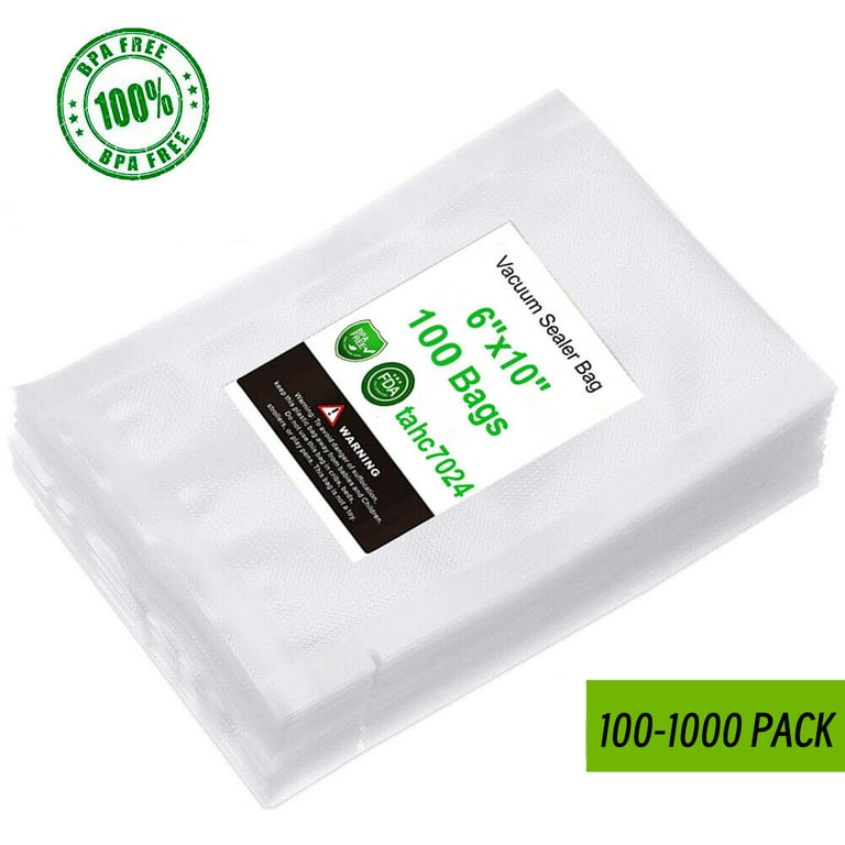 100-1000 Pint 6x10 Embossed Vacuum Sealer Bags Food Saver Storage Bags 4 Mil