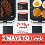 Gourmia 28 Inch Ceramic Nonstick Electric Griddle, 3-in-1 Grill Combo, Dual Zone, Black