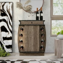 Delia 8-Bottle Wood Wine Cabinet, Reclaimed Oak