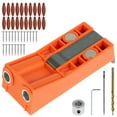 thumbnail image 1 of 45Pcs Pocket Hole Jig Kit Adjustable High Precision Hole Drill Guide Portable Punch Locator DIY Joinery Work Woodworking Tool for Furniture Repair Maintenance, 1 of 11