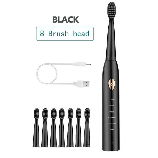 Electrodomésticos, Cocina y comedor, Electrodomésticos, Pequeños electrodomésticos, Cepillo de dientes con carga USB, Cepillo de dientes con 8 cabezales, Cepillo de dientes eléctrico inteligente con t