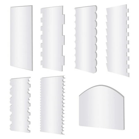 

7Pcs Clear Acrylic Cake Scraper Decorating Comb Set for DIY Cake