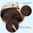 thumbnail image 3 of 100% Cotton All-Season Comforter - Box Stitched Comforter - Bedding with Corner Tabs Machine Washable Lightweight Color Brown Solid Pattern Size Super King Plus, 3 of 7