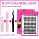 thumbnail image 2 of Kit de racimos de pestañas VEYESBEAUTY VBMuse 3D Layered Volume, 2 of 5