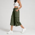 thumbnail image 6 of Eagokdc Lightweight Capri Pants for Women Loose Cotton Casual Sports Summer Wide Leg Capris With Pocket Size S-5XL, 6 of 8