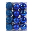thumbnail image 4 of Diceymbol Christmas Tree Ornaments 24-Piece Set 1.57 Inch Plastic Glitter Balls, 4 of 5