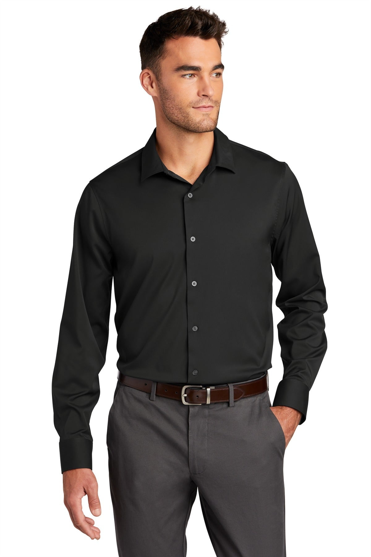 【PORT AUTHORITY】長袖シャツ【メンズL】パープル　G47 Port Authority Long Sleeve Easy Care Shirt | Product | Port