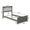 thumbnail image 4 of Lit Plateforme en Bois Mission Simple TG avec Pied de Lit Assorti, Gris, 4 of 10