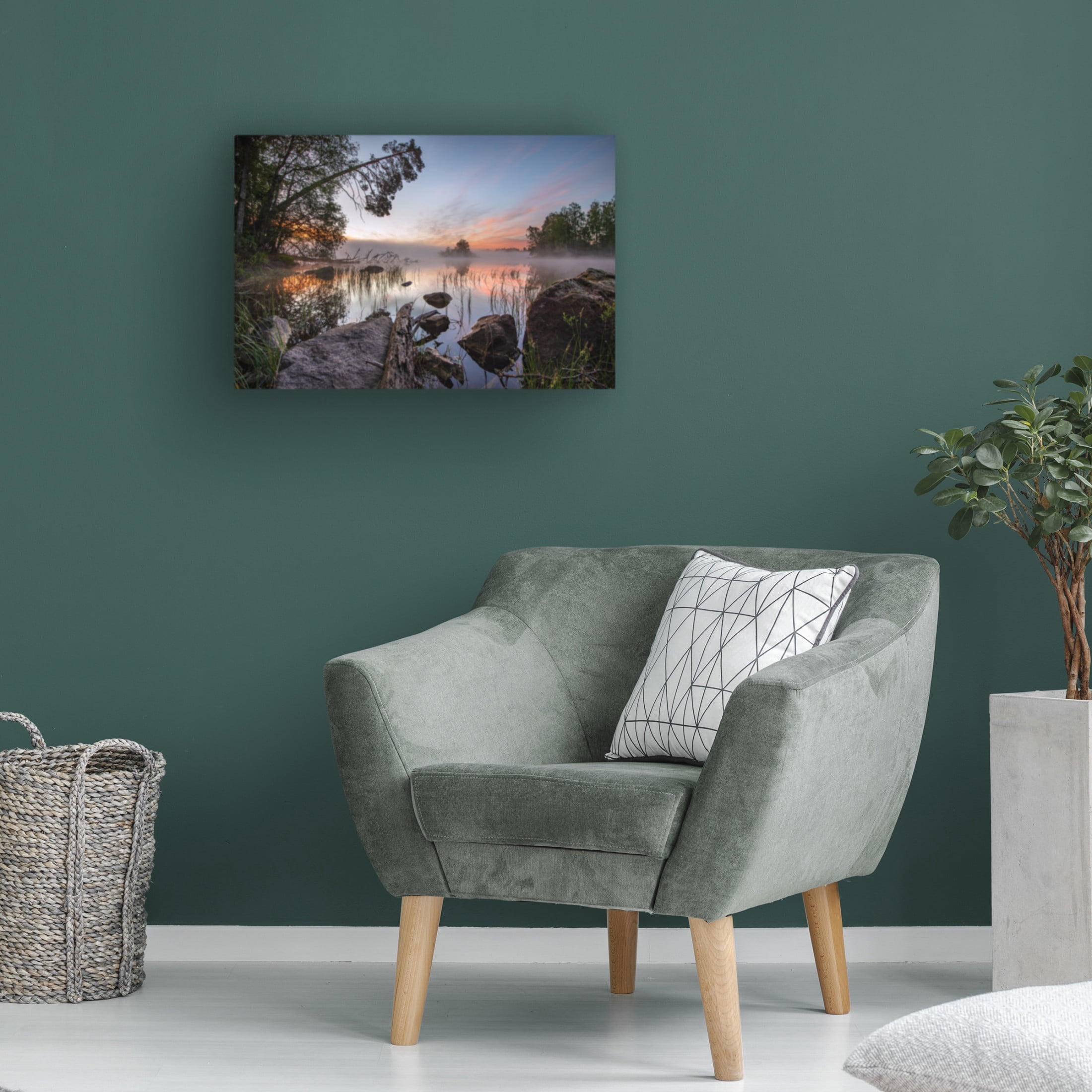 Canvas Wall Art - Keller 'Peaceful Morning' Wall Art for Living Room, Bedroom, or Office D?cor by Trademark Fine Art - 47 x 30 Inches