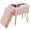 Pink, variant on Casabay Vanity Stool Chair with Storage, Faux Fur Footstool Ottoman with Metal Legs & Anti-Slip Adjustable Feet for Bedroom, Entryway