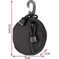 thumbnail image 3 of LAICAIW Outdoor Circle Carrying Key Holder Case Small Zipper Coin Purse Keychain Wallet Bag (Black(2 Pack)), 3 of 7