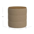 thumbnail image 5 of BenJara Mona Storage Ottoman, 19 Inch Round Lift Top, Channeled Brown Boucle, 5 of 5