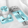 thumbnail image 4 of FMSHPON Modern Glittering Eyelash 4 Piece Bathroom Set Shower Curtain Bath Rug Contour Mat and Toilet Lid Cover, 4 of 7