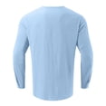 thumbnail image 5 of Mens T-shirts Male Spring And Autumn Solid Color Long Sleeve Shirt Stand Button Shirt Lady Long Sleeve Swim Men Workout T Shirts Men Summer plus Size Turtleneck Yoga Short Athletic Blue XL, 5 of 5