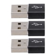 thumbnail image 4 of Paquete de 3 adaptadores de disco U USB 2.0 macho a tipo C hembra Adaptador de metal USB a tipo C para teléfono móvil portátil (blanco), 4 of 5