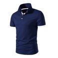 thumbnail image 3 of Sunloudy Camisa informal de negocios para hombre, blusas de oficina de manga corta con botones de cuello vuelto de patchwork de color para hombres Sunloudy  moda, 3 of 6