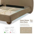 thumbnail image 5 of Furniture of America Morano Modern Velvet Queen Camel Headboard Platform Bed, Brown, 5 of 12