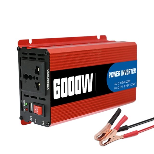 6000W Car Inverter DC 12V To AC 110/220 Converter Car Power Adapter 12V/24V/48V For Camping Auto ,Advanced Charging Protection Design
