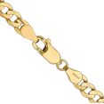 thumbnail image 3 of 14K Solid Yellow Gold 4.5mm Concave Curb Link Chain Necklace, 3 of 5