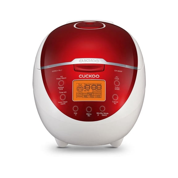 6-Cup Red and White Micom Rice Cooker