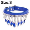 thumbnail image 2 of Collar de perro y gato con diamantes de imitación, collar de gatito de cristal brillante, collar de perro de cuero ajustable suave, 2 of 5